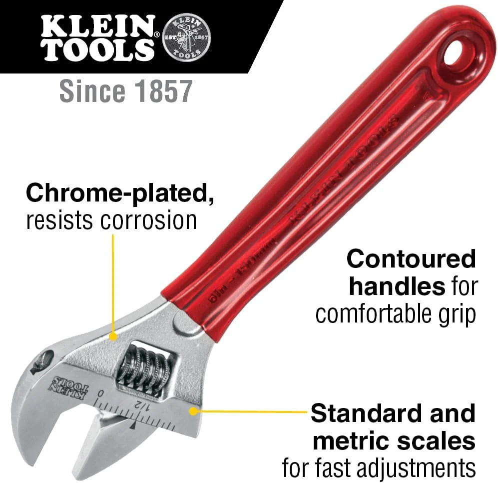 Klein Tools D507-6 Adjustable Wrench Extra Capacity, 6-1/2-Inch - Image 2