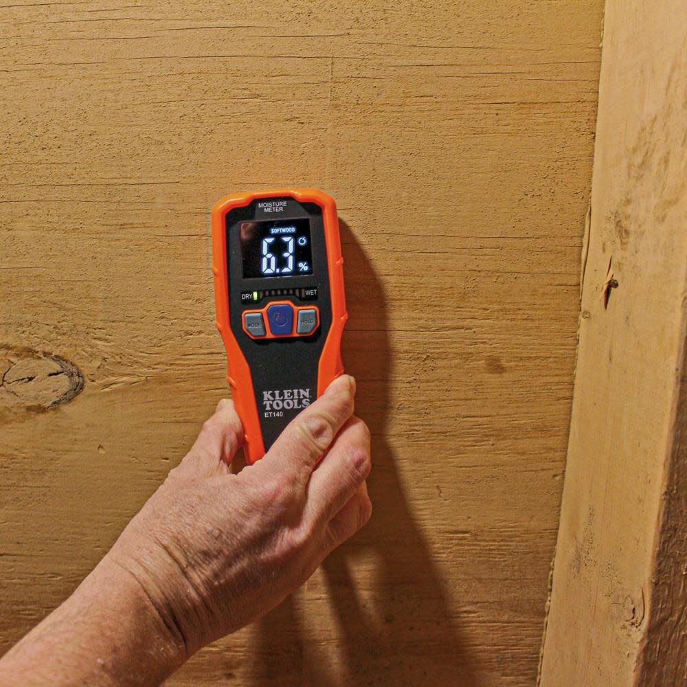 Klein Tools ET140 Pinless Moisture Meter for Non-Destructive Moisture Detection in Drywall, Wood, and Masonry; Detects up to 3/4-Inch Below Surface - Image 6