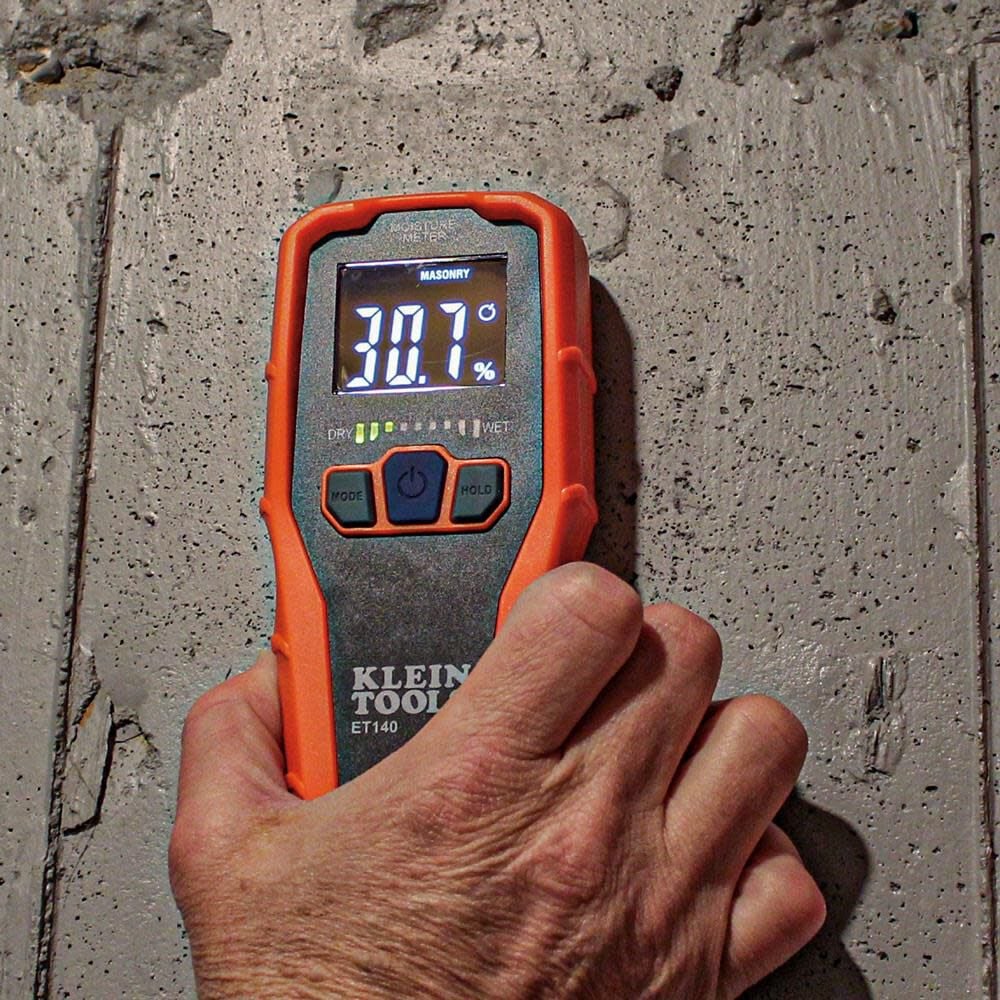 Klein Tools ET140 Pinless Moisture Meter for Non-Destructive Moisture Detection in Drywall, Wood, and Masonry; Detects up to 3/4-Inch Below Surface - Image 7