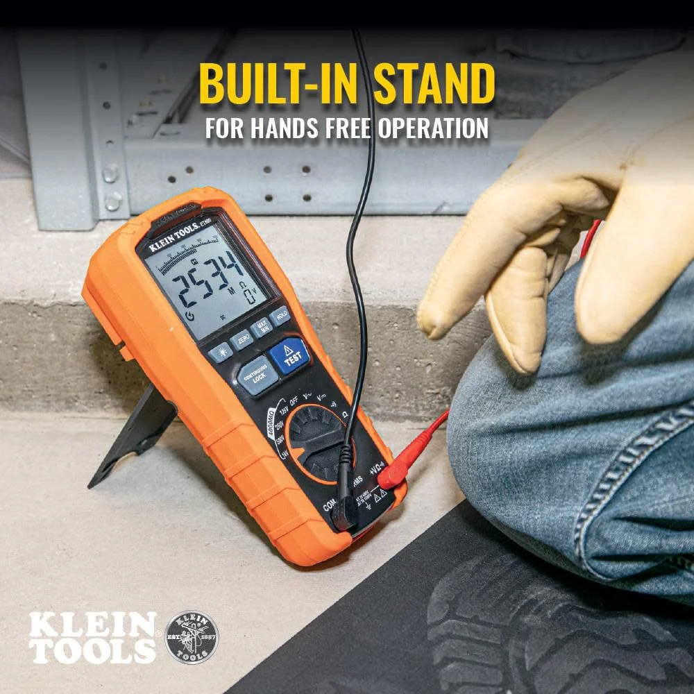 Klein Tools ET600 Multimeter, Megohmmeter Insulation Tester, 4000 Ohms Resistance, 125V/250V/500V/1000V, Auto-Ranging TRMS Multimeter - Image 4