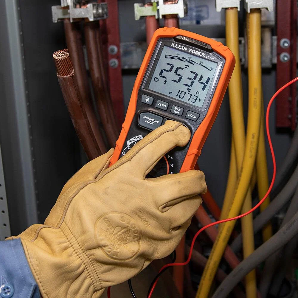 Klein Tools ET600 Multimeter, Megohmmeter Insulation Tester, 4000 Ohms Resistance, 125V/250V/500V/1000V, Auto-Ranging TRMS Multimeter - Image 6