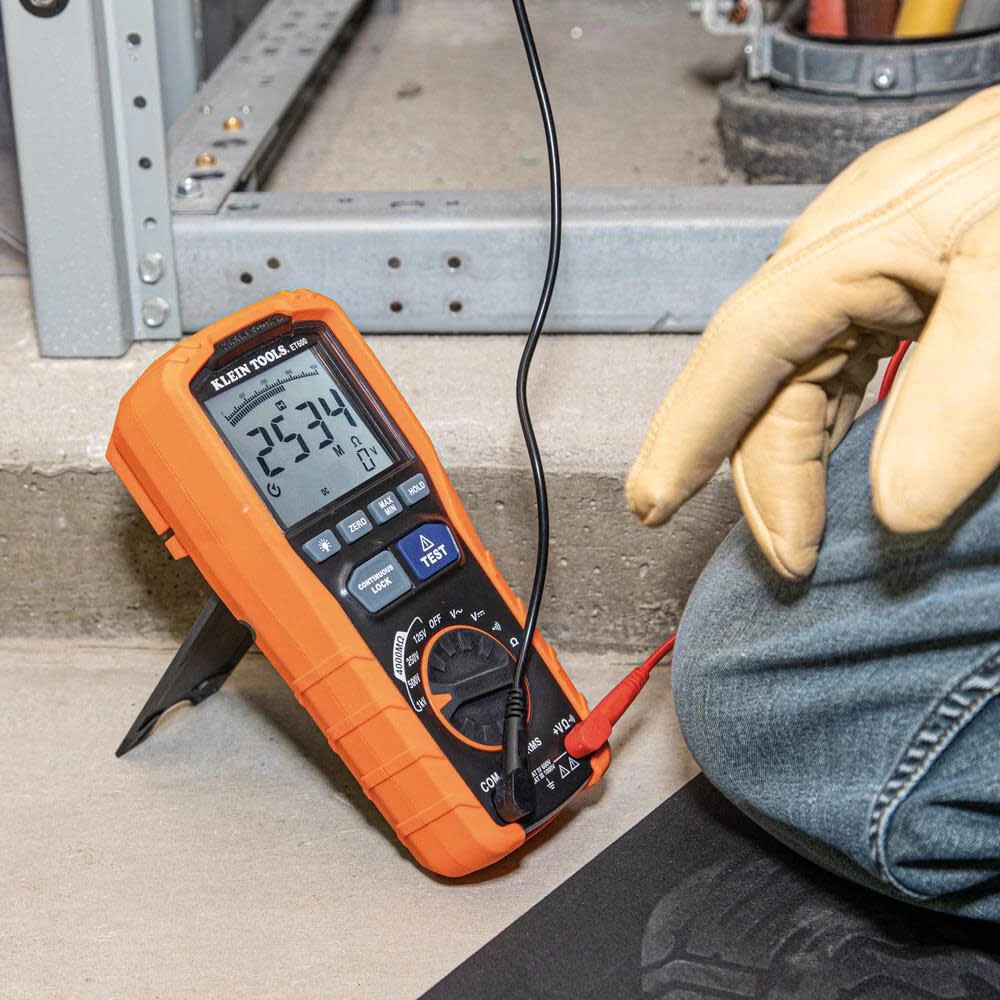Klein Tools ET600 Multimeter, Megohmmeter Insulation Tester, 4000 Ohms Resistance, 125V/250V/500V/1000V, Auto-Ranging TRMS Multimeter - Image 7