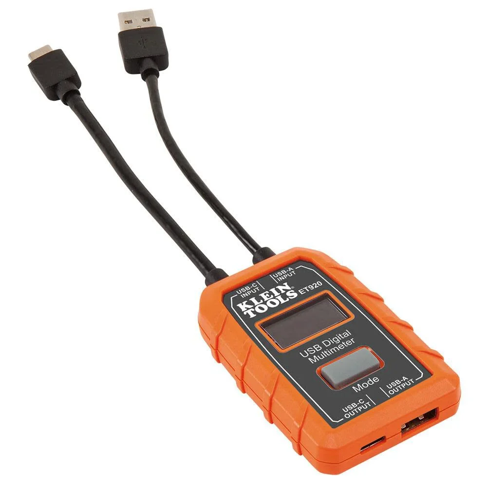 Klein Tools ET920 USB Power Meter, USB-A and USB-C Digital Meter for Voltage, Current, Capacity, Energy and Resistance - Image 5