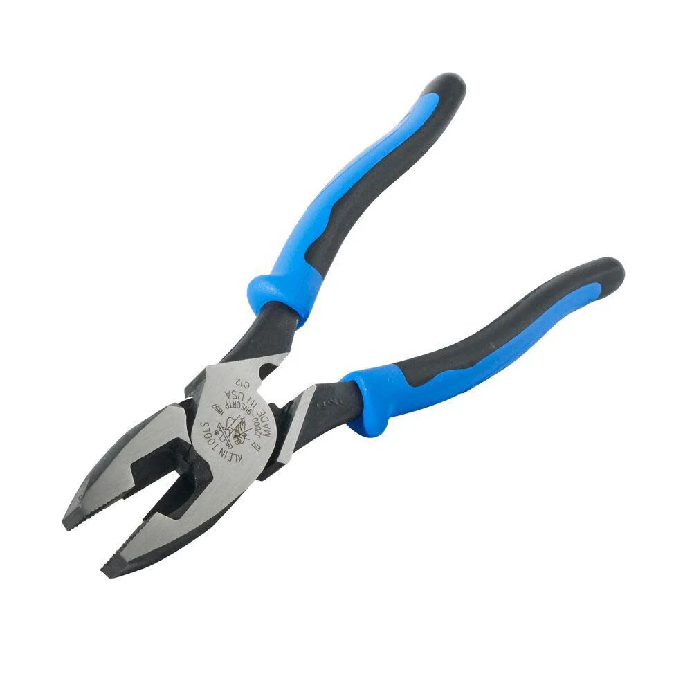 Klein Tools J2000-9NECRTP Side Cutter Linemans Pliers with Tape Pulling and Wire Crimping, High Leverage, 9-Inch - Image 8