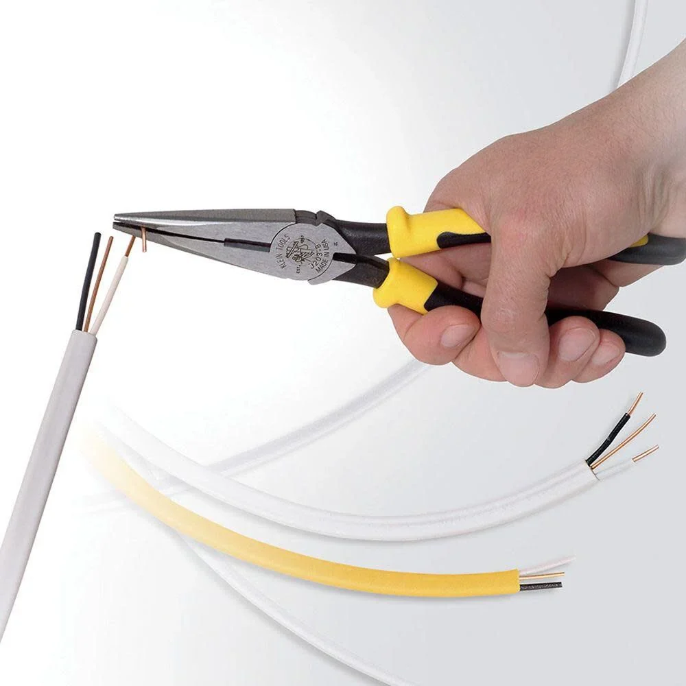 Klein Tools J203-8 8-Inch Needle Nose Pliers, Heavy Duty Cutting, Extended Handles, High Leverage, Induction Hardened with Hot-Riveted Joint - Image 3