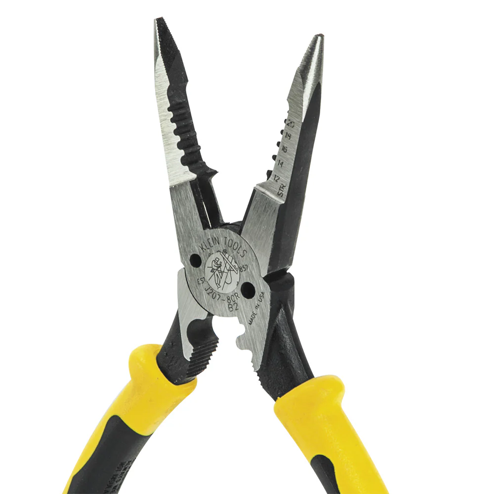 Klein Tools J207-8CR Needle Nose Pliers are All-Purpose Linesman Pliers, Made in USA, Crimping, Looping, Cutting, Stripping, Crimping, Shearing - Image 4