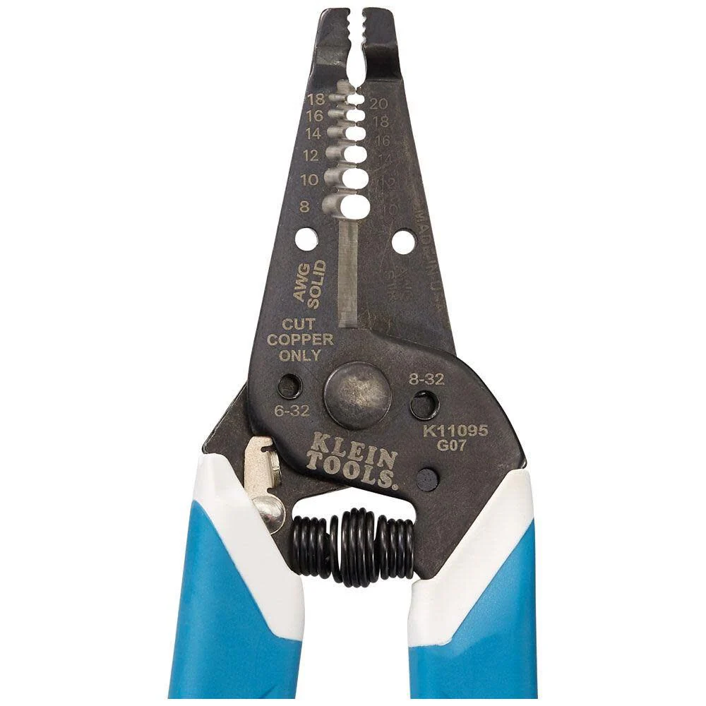 Klein Tools K11095 Klein-Kurve Wire Stripper and Cutter, for 8-18 AWG Solid and 10-20 AWG Stranded Wire - Image 9