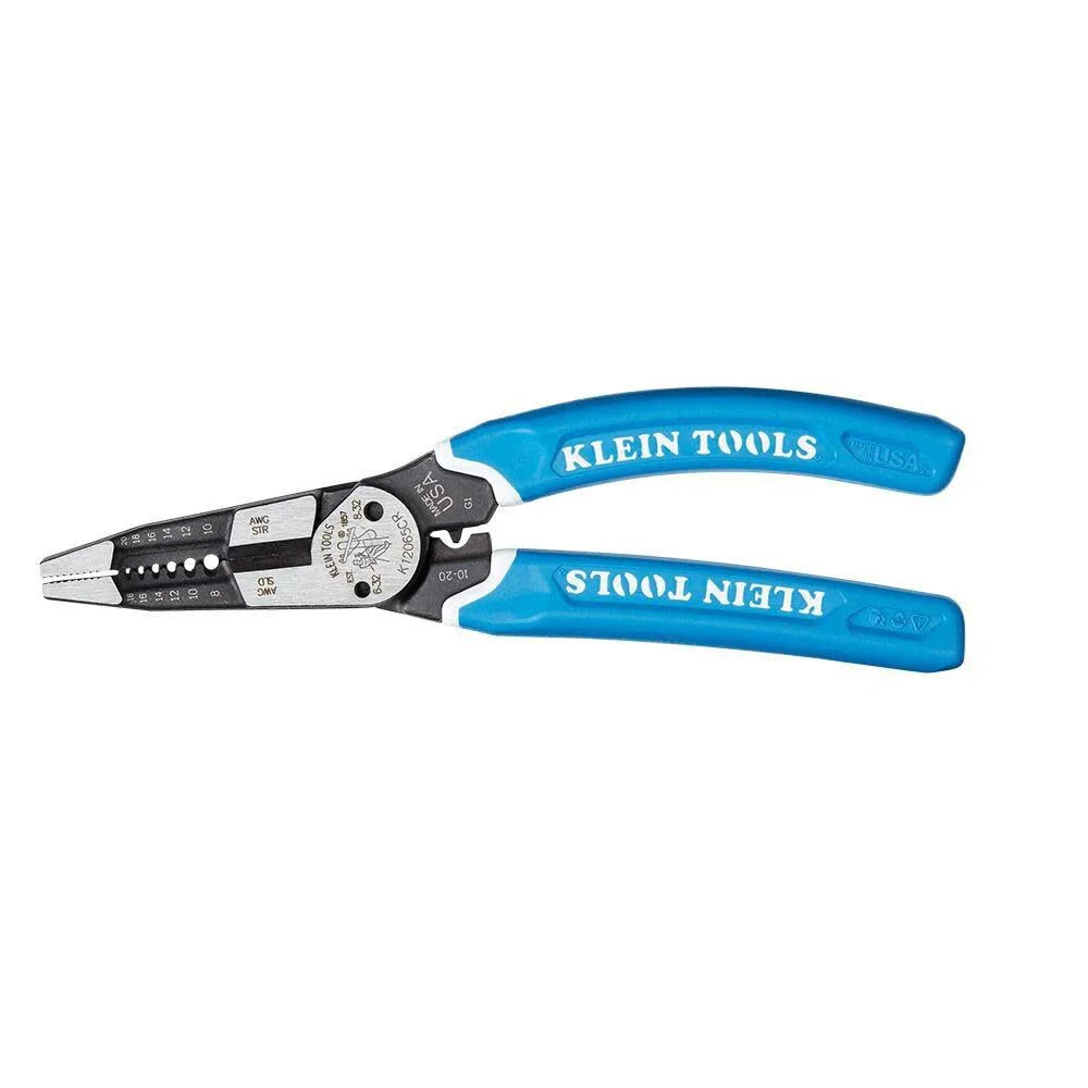 Klein Tools K12065CR Wire Stripper / Cutter / Crimper Tool for Cutting, Stripping, Crimping, Twisting (8-18 AWG solid, 10-20 AWG stranded) - Image 3