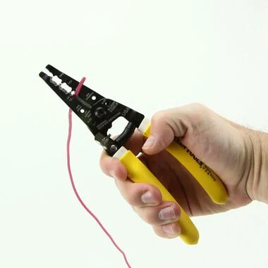 Klein Tools K1412 Wire Cutter / Wire Stripper, Made in USA, Dual NM Cable Stripper / Cutter Cuts Solid Copper Wire, Strips 12 and 14 AWG Solid Wire - Image 3