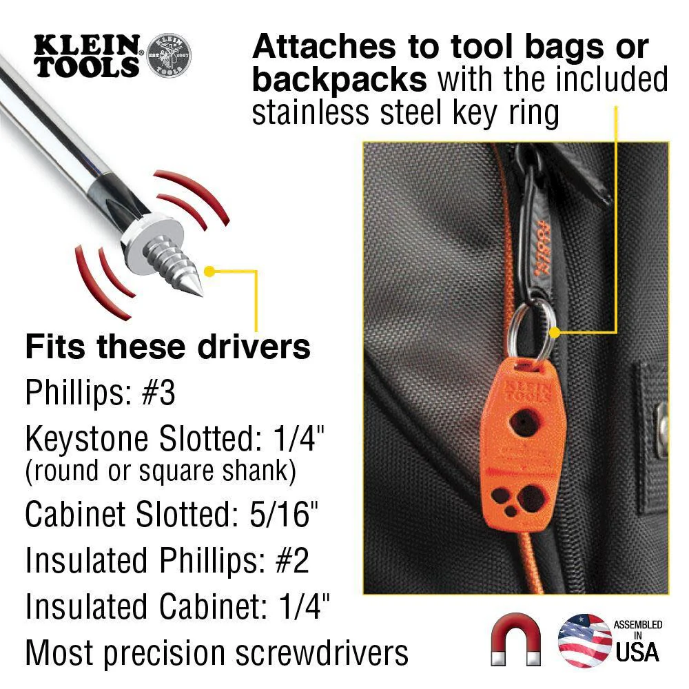 Klein Tools MAG2 Demagnetizer / Magnetizer for Screwdriver Bits and Tips, Makes Tools Magnetic with Powerful Rare-Earth Magnet - Image 3