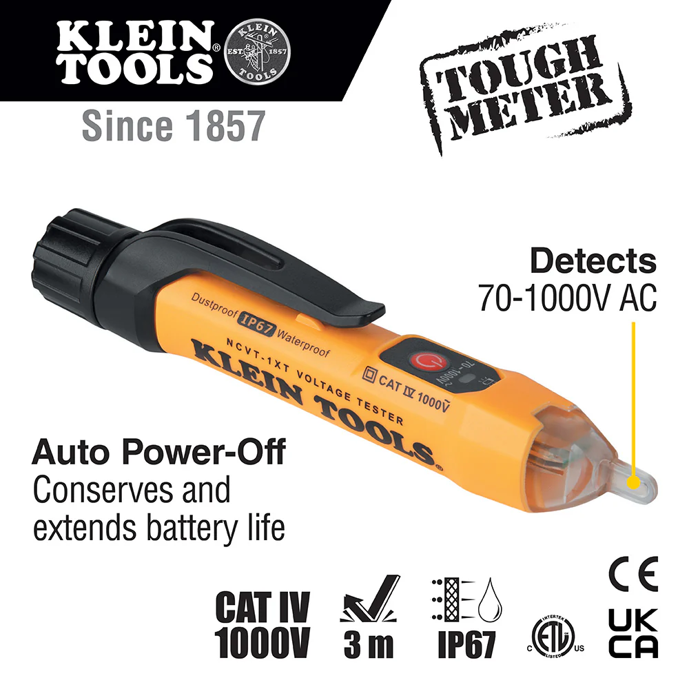 Klein Tools NCVT-1XT Non-Contact Voltage Tester, 70 to 1000V AC - Image 2