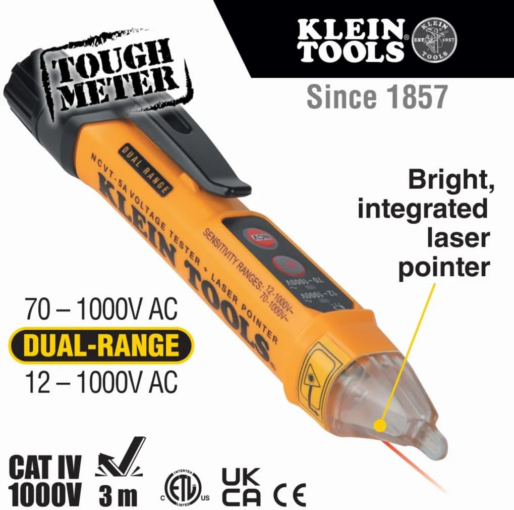 Klein Tools NCVT-5A Non-Contact Voltage Tester Pen, Dual Range with Laser Pointer - Image 2