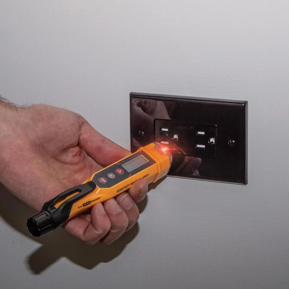 Klein Tools NCVT-6 Non-Contact Volt Tester, 12 - 1000V AC Pen with Integrated Laser Distance Measure, LED and Audible Alarms, Pocket Clip - Image 4