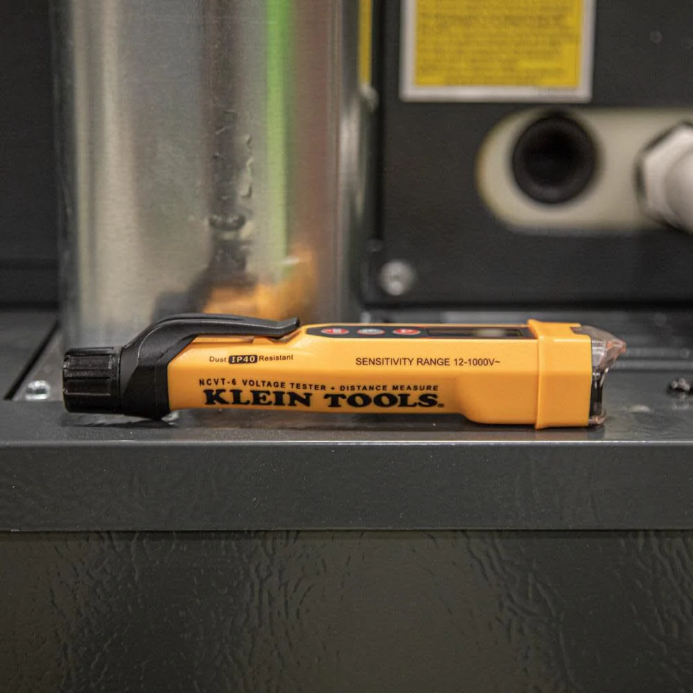 Klein Tools NCVT-6 Non-Contact Volt Tester, 12 - 1000V AC Pen with Integrated Laser Distance Measure, LED and Audible Alarms, Pocket Clip - Image 8