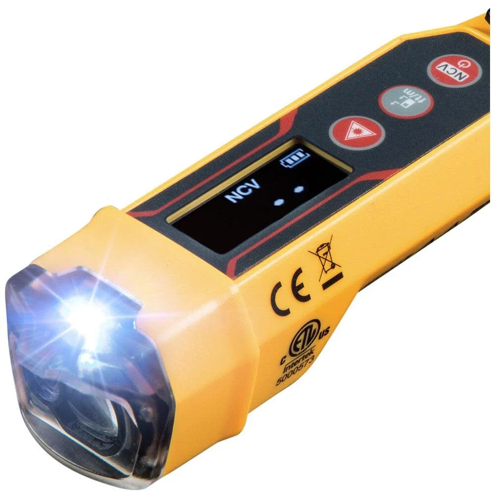 Klein Tools NCVT-6 Non-Contact Volt Tester, 12 - 1000V AC Pen with Integrated Laser Distance Measure, LED and Audible Alarms, Pocket Clip - Image 9