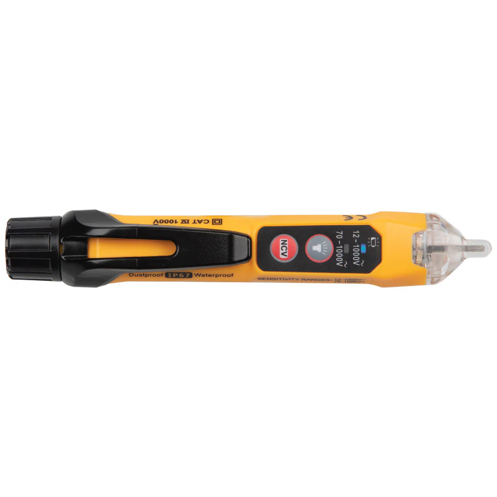 Klein Tools NCVT3P Dual Range Non Contact Voltage Tester, 12 - 1000V AC Pen, Flashlight, Audible and Flashing LED Alarms, Pocket Clip - Image 3