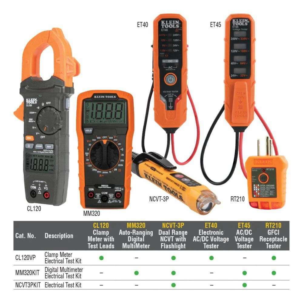 Klein Tools NCVT3PKIT Electrical Test Kit, Dual-Range Non-Contact Voltage Tester with Flashlight, AC/DC Voltage Tester - Image 5