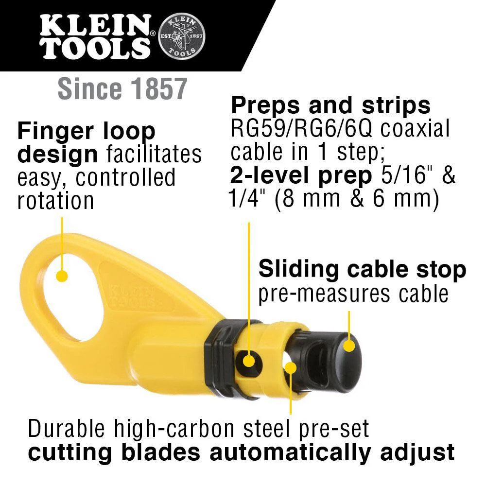 Klein Tools VDV110-061 Radial Cable Stripper, Coaxial Cable Stripper - Image 2