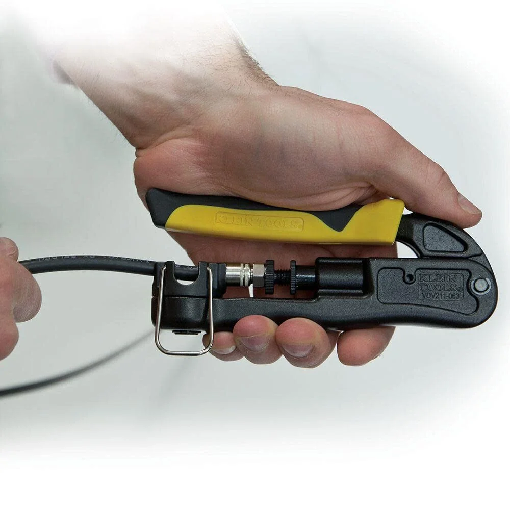Klein Tools VDV211-063 Compression Crimper, Wire Crimper and Coaxial Crimper for Indoor and Outdoor Cabling - Image 3