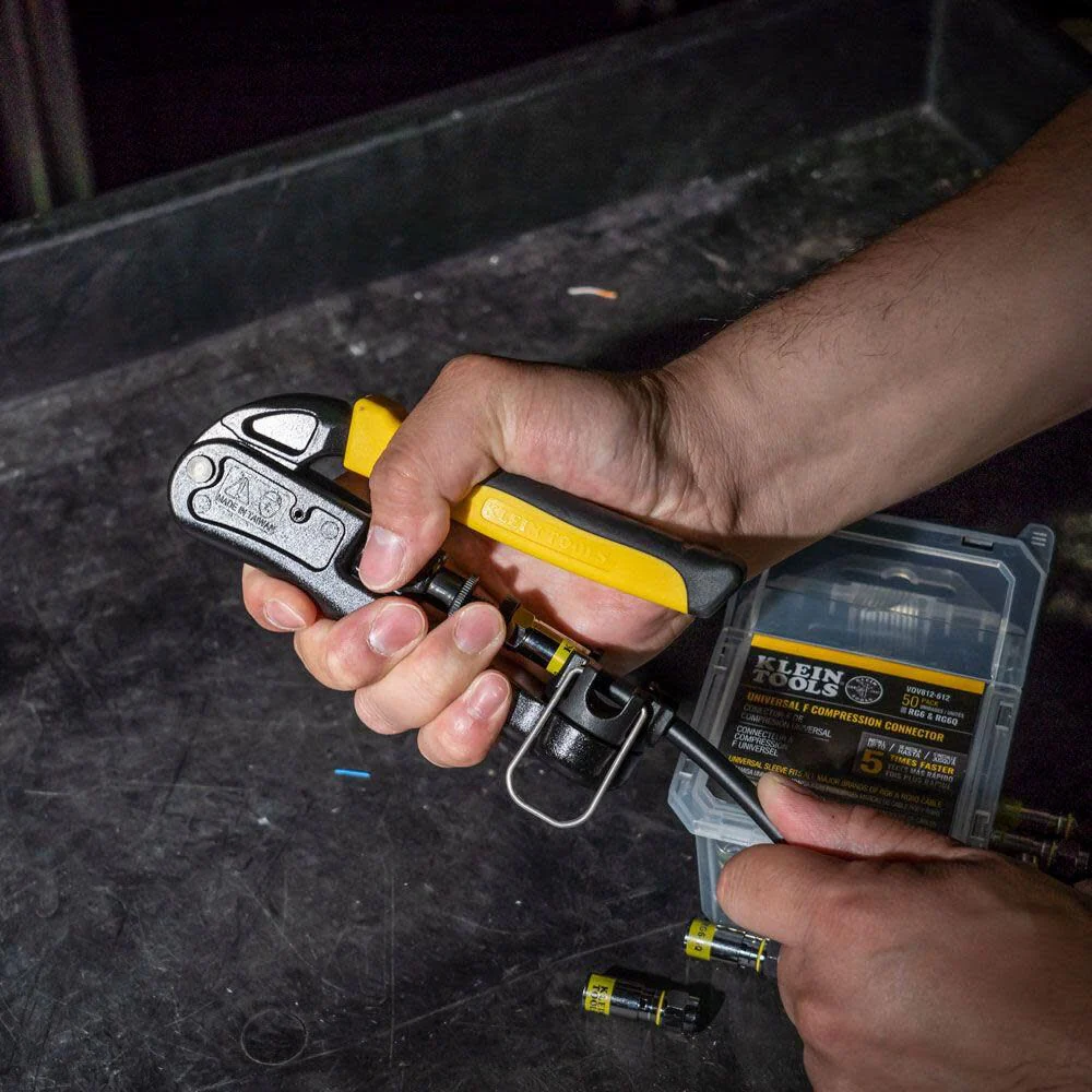 Klein Tools VDV211-063 Compression Crimper, Wire Crimper and Coaxial Crimper for Indoor and Outdoor Cabling - Image 4