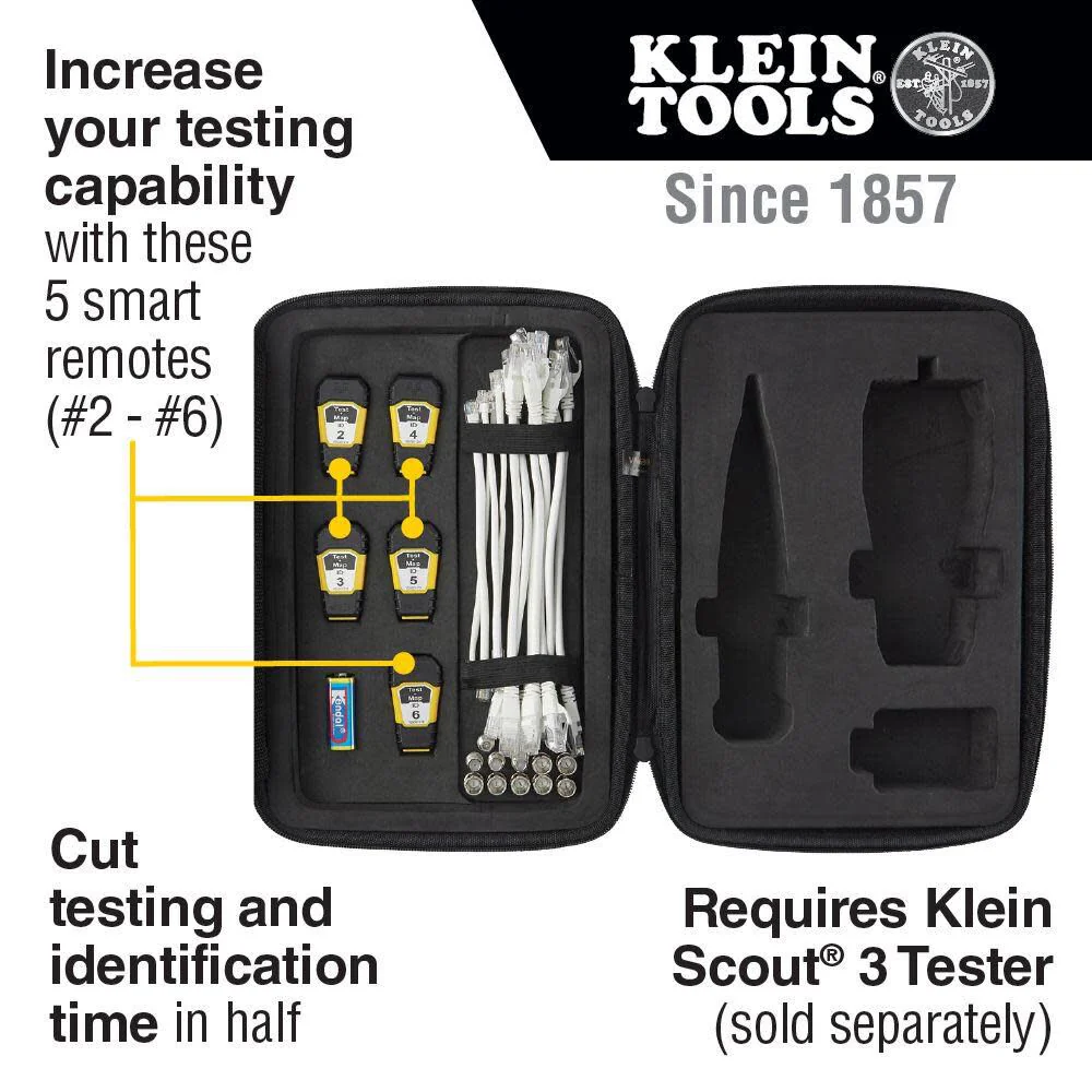 Klein Tools VDV770-850 Tester Remote Upgrade Kit for Scout Pro 3 Tester with Single-step Test + Map Remotes (#2 thru #6) - Image 2