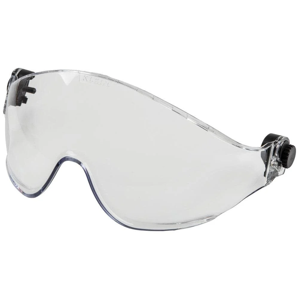 Klein Tools VISORCLR Clear Visor for Hard Hat and Safety Helmet, Low Profile, Impact Rated, Anti Fog, Scratch Resistant, Flip-Up, UV Protection