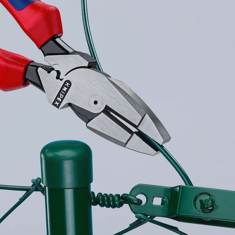 KNIPEX 9-1/2" Ultra-High Leverage Lineman's Pliers with Fish Tape Puller and Crimper - Image 4