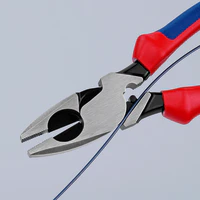 KNIPEX 9-1/2" High Leverage Lineman's Pliers New England with Fish Tape Puller & Crimper - Image 5