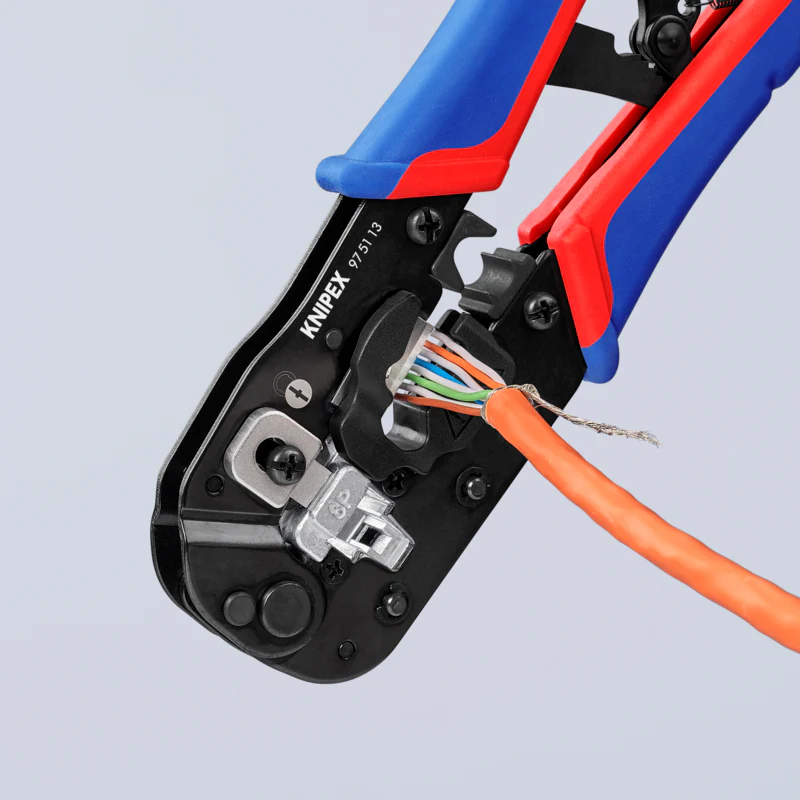 KNIPEX 7-1/2" Crimping Pliers for RJ45 Western Plugs - Image 6