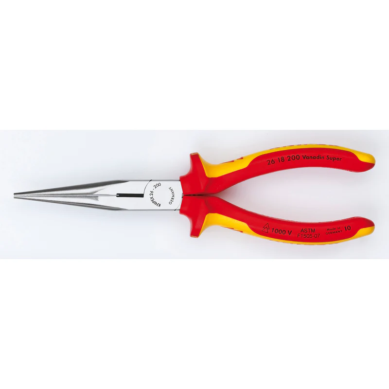 KNIPEX 8" Long Nose Pliers with Cutter-1000V Insulated - Image 2