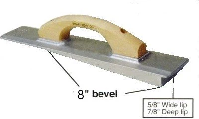 Kraft Tool -8 16"x3-1/4" Cast Magnesium Beveler Driveway Float w/Wood Hdl - 8" Bevel - Image 2