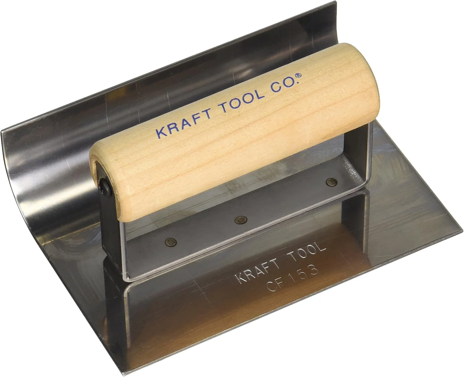 Kraft Tool CF153 1-Inch Radius Inside Curb and Sidewalk Tool with Wood Handle, 6 x 4-Inch - Image 2