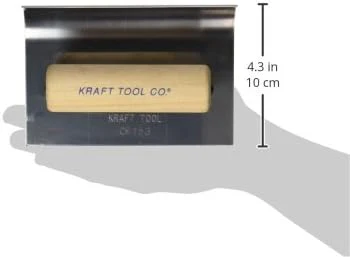 Kraft Tool CF153 1-Inch Radius Inside Curb and Sidewalk Tool with Wood Handle, 6 x 4-Inch - Image 3