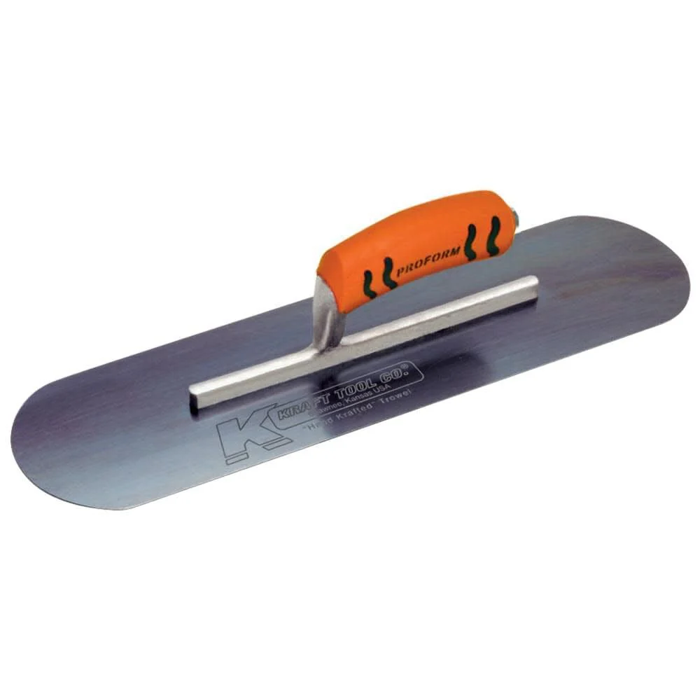 Kraft Tool CF274BPF Blue Steel Pool Trowel with ProForm Handle, 10 x 3-Inch