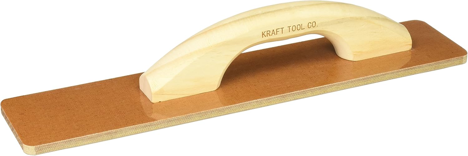 Kraft Tools (CF505) 16" x 3-1/2" Square End Laminated Canvas Resin Hand Float with Wood Handle - Image 2