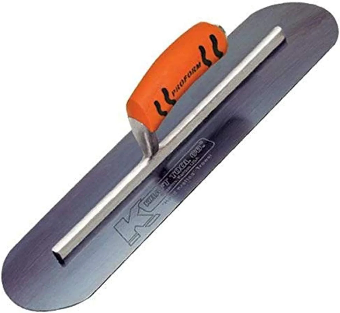 Kraft Tool CF740BPF Blue Steel Pool Trowel with ProForm Handle L-Shank, 20 x 5-Inch - Image 2