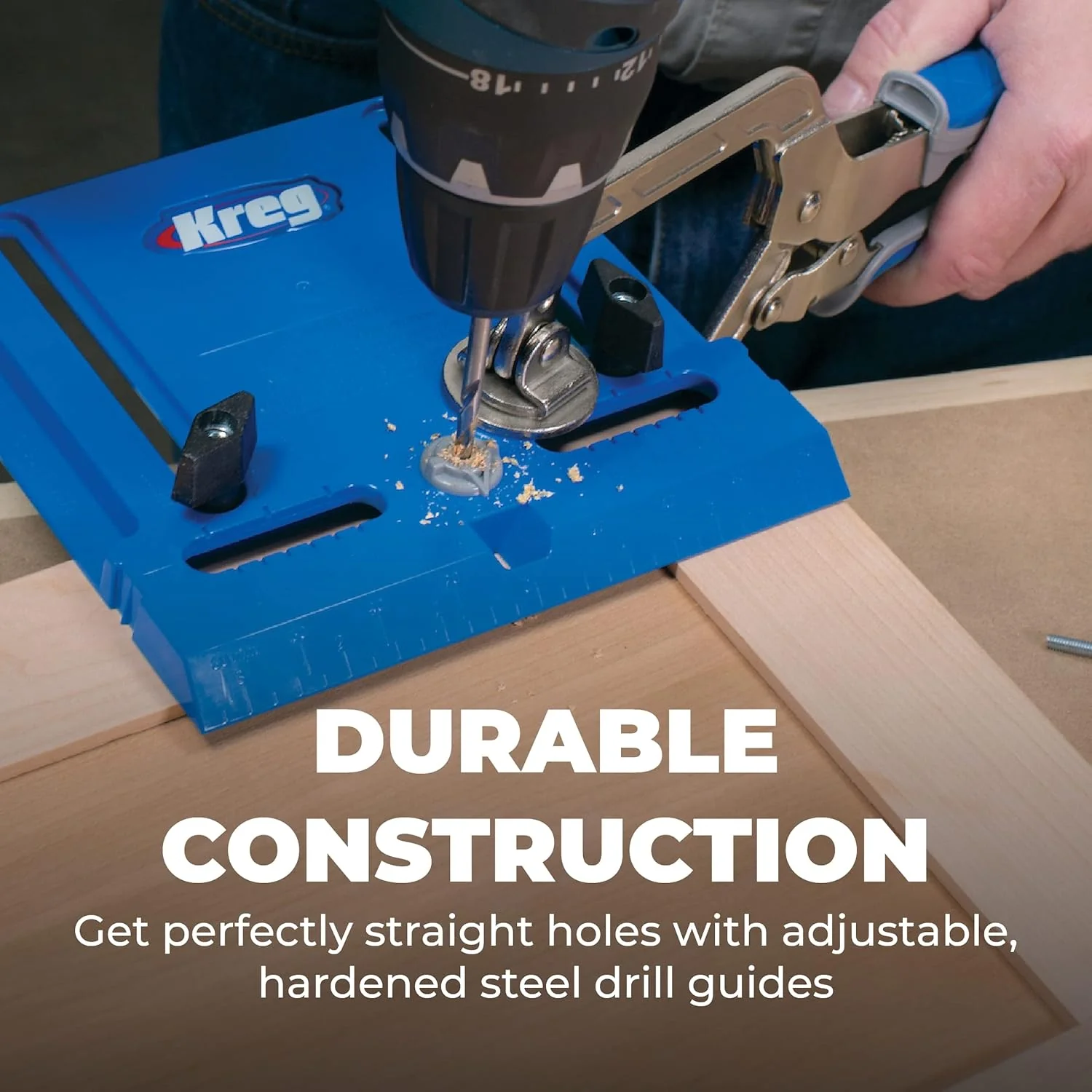 KREG KHI-Pull Cabinet Hardware Jig - for Cabinet Door Handles - Drilling Guide for Cabinet Doors - Creates Straight, Even Holes - Durable Drill Guides - Image 4