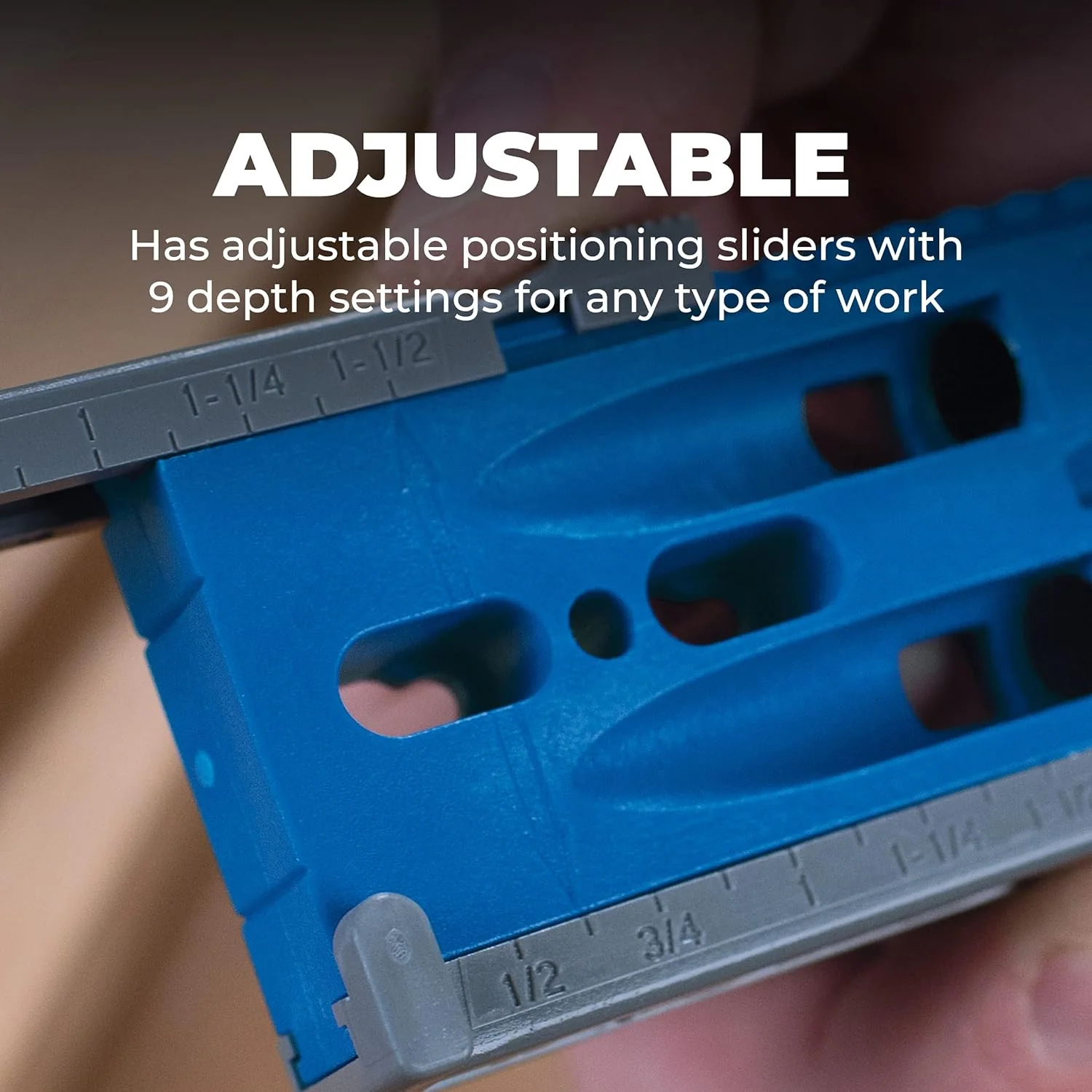 Kreg R3 Jr. Pocket-Hole Jig System - Portable Kreg Pocket-Hole Jig - Easy Clamping & Adjusting - Includes Positioning Sliders - For Materials 1/2" to 1 1/2" Thick - Image 4