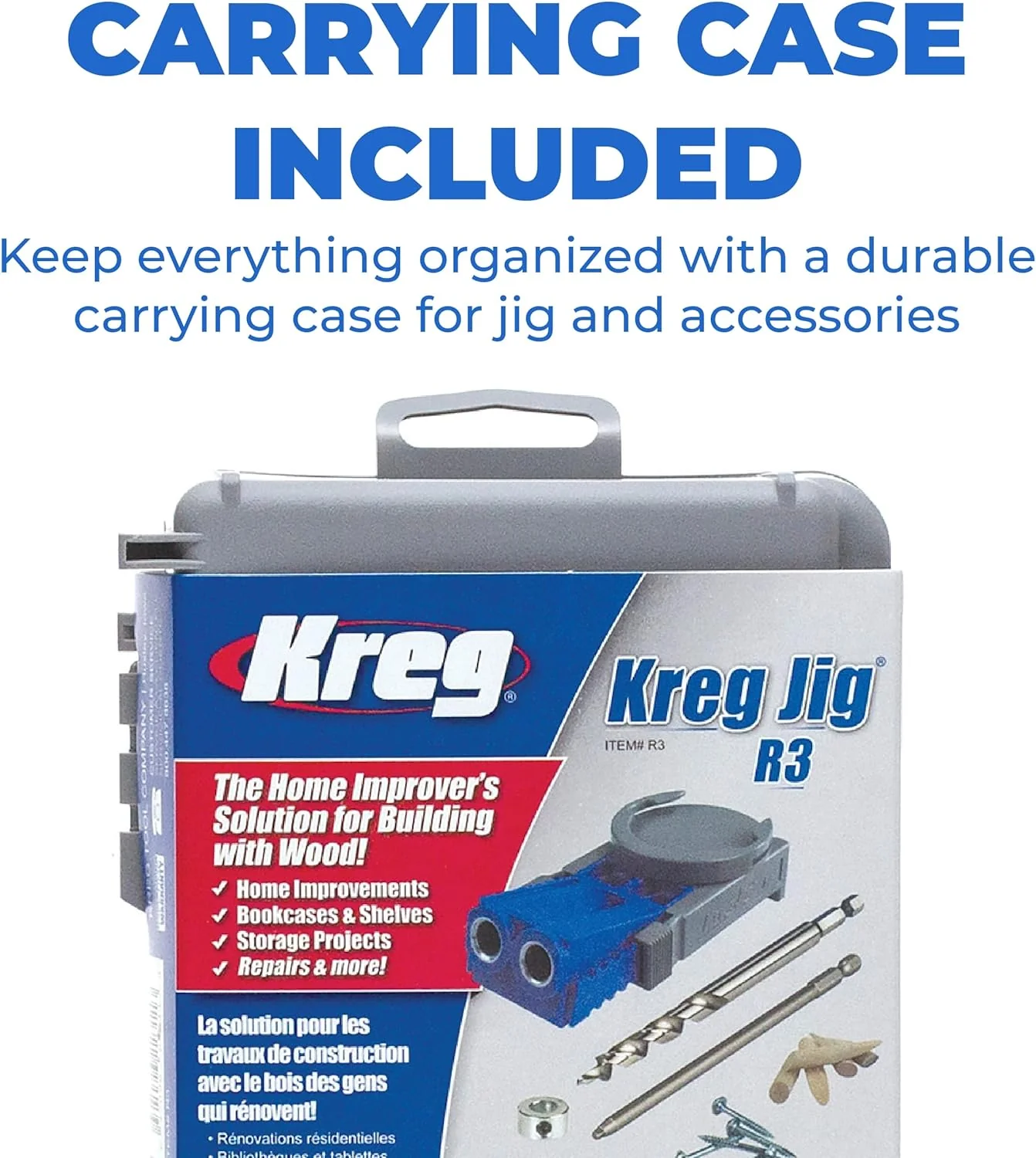 Kreg R3 Jr. Pocket-Hole Jig System - Portable Kreg Pocket-Hole Jig - Easy Clamping & Adjusting - Includes Positioning Sliders - For Materials 1/2" to 1 1/2" Thick - Image 7