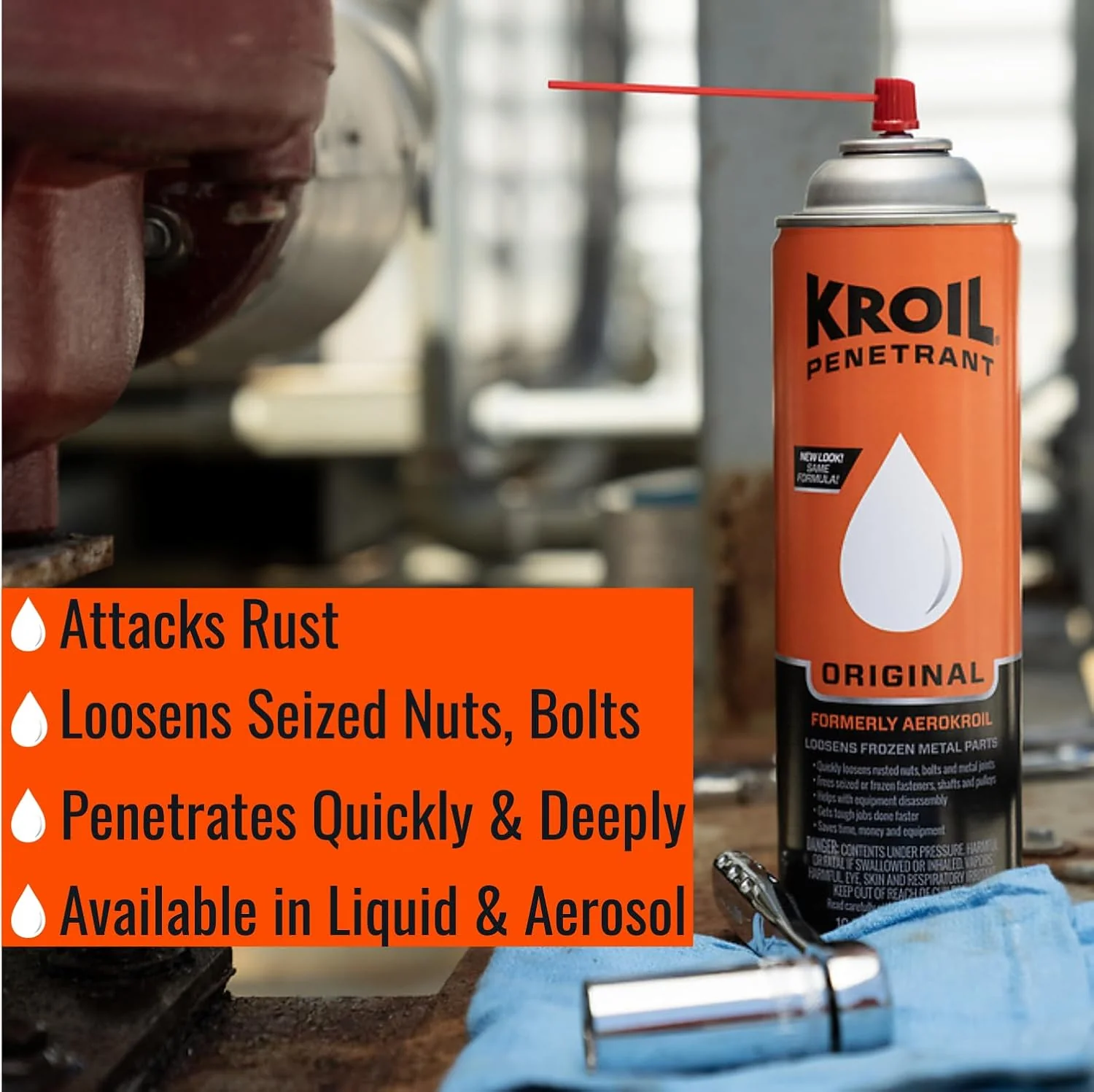 Kroil Original Penetrating Oil (KL011), Penetrant for Rusted Bolts, Metal, Hinges, Chains, Moving Parts - Rust, Corrosion Inhibitor (Liquid-1 Gallon Can-Single) - Image 3