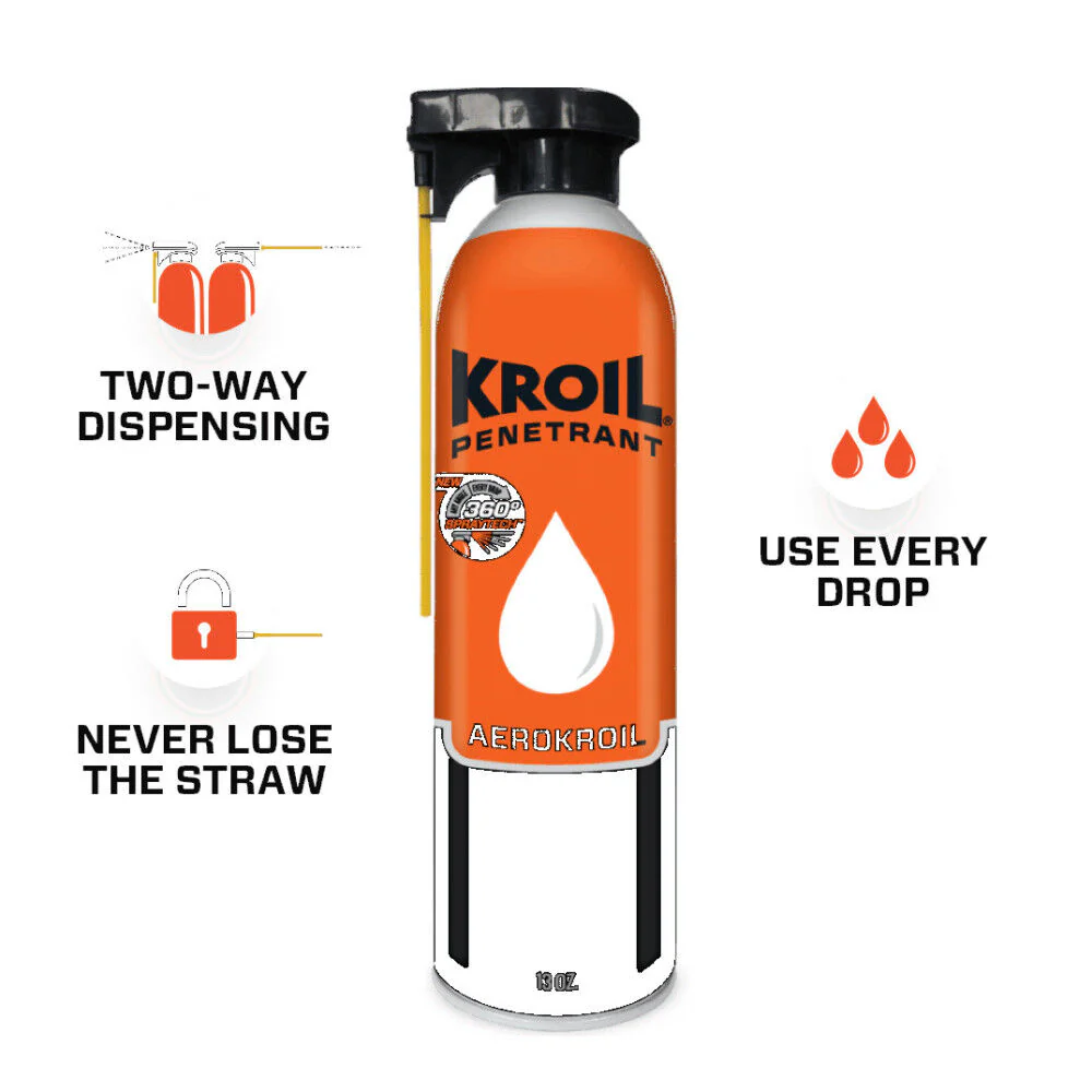 Kroil Original Penetrating Oil with SprayTech 360 Degree Nozzle & Straw (Aerosol Spray- 13oz. Can- Single) - Image 3