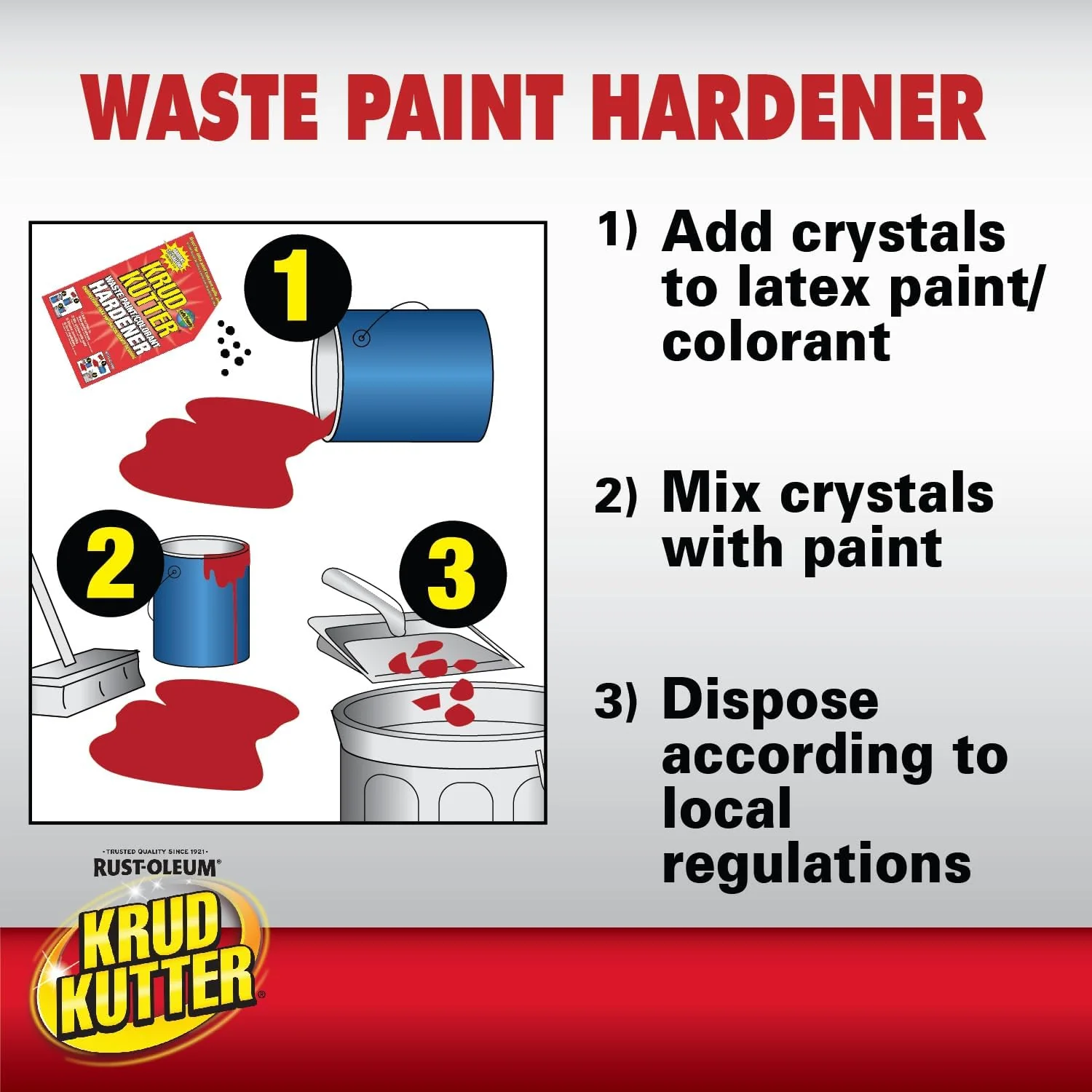 Krud Kutter PH3512 Waste Paint Hardener Crystals, 3.5 oz, Cream - Image 3
