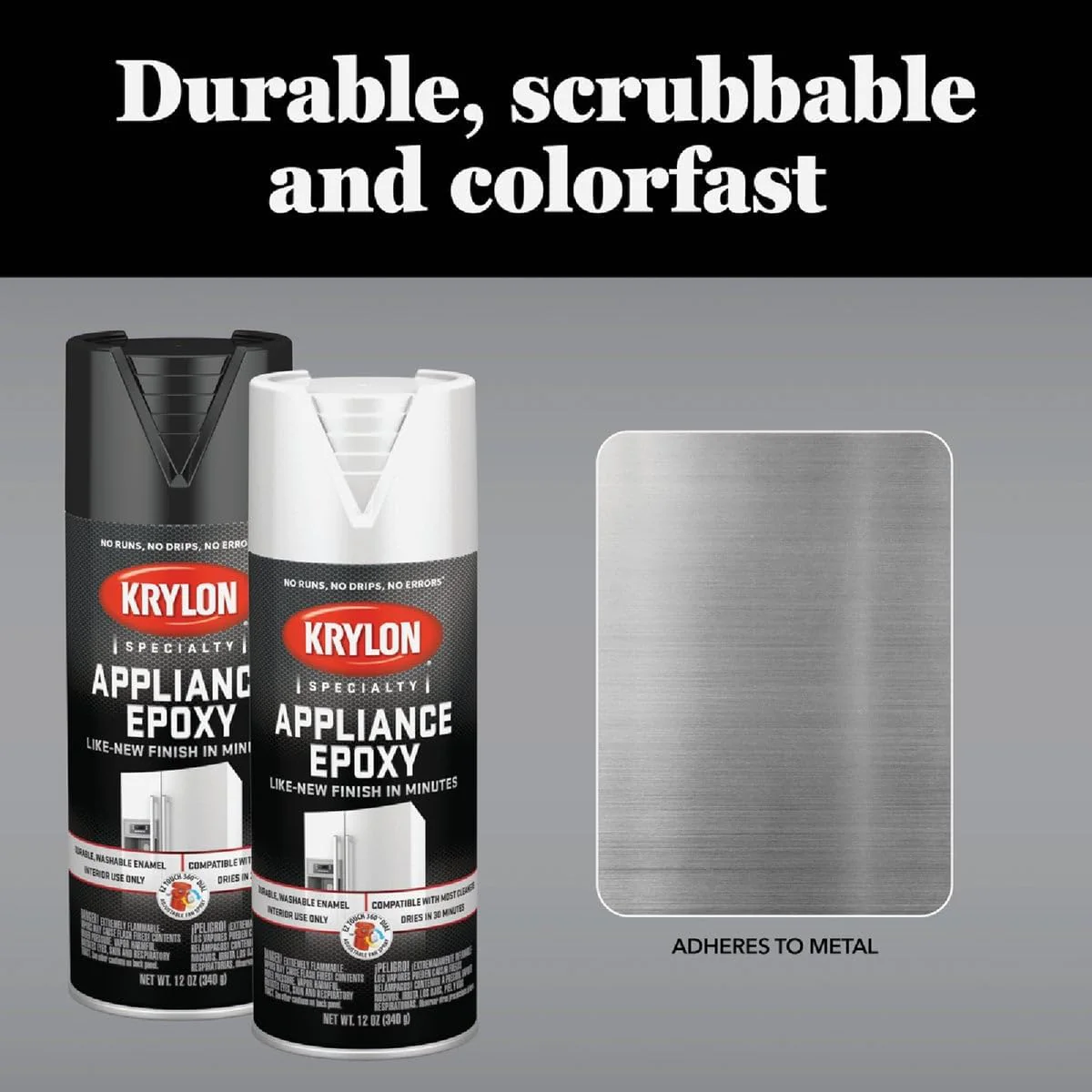 Krylon Appliance Epoxy Spray Paint, 12 oz, Gloss White Multicolor 12 Ounce (Pack of 1) Aerosol - Image 3