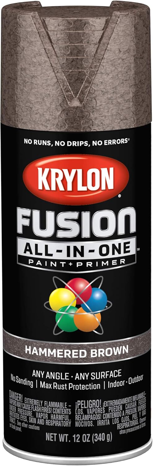 Krylon Fusion All-In-One Adhesive Hammered Finish Spray Paint for Indoor/Outdoor Use, 12 oz, Brown (Pack of 1) - Image 2