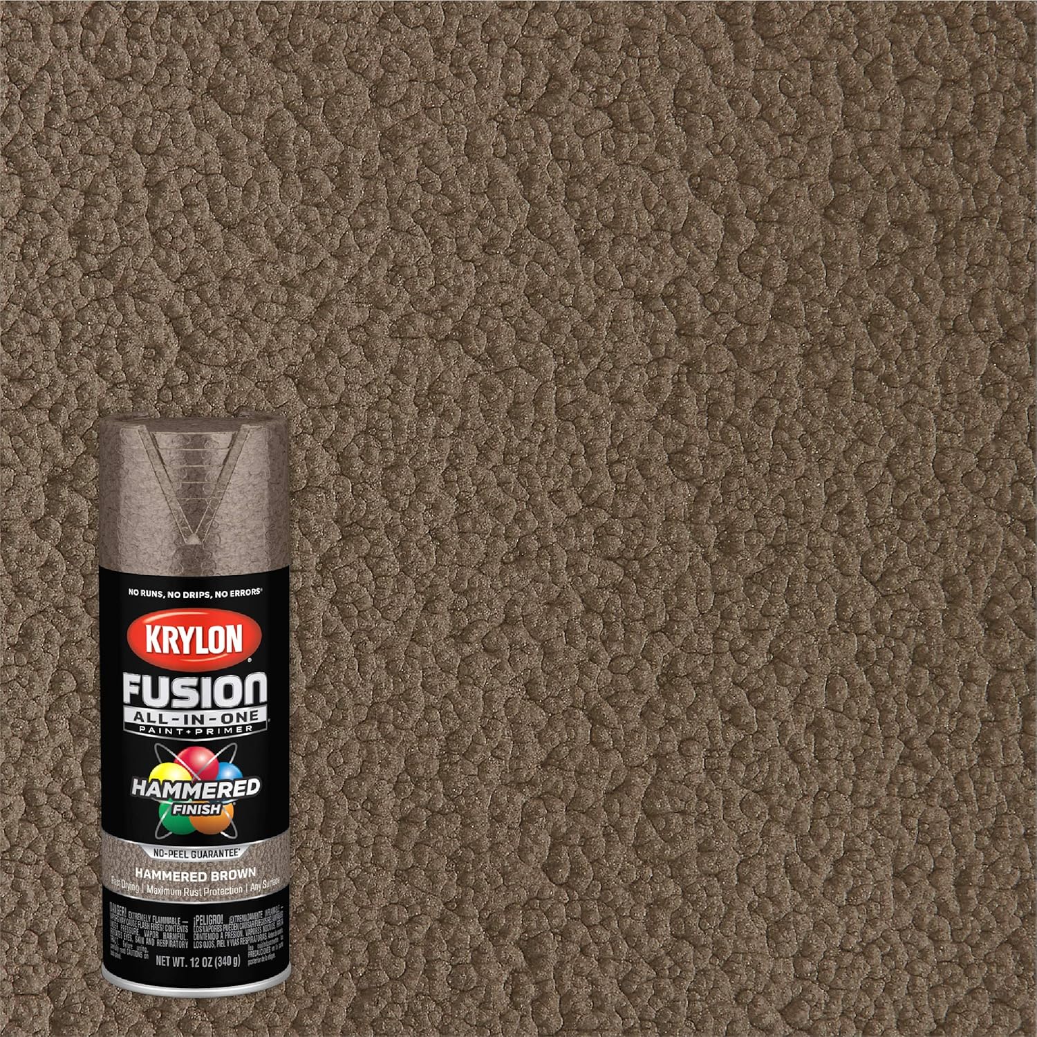 Krylon Fusion All-In-One Adhesive Hammered Finish Spray Paint for Indoor/Outdoor Use, 12 oz, Brown (Pack of 1) - Image 3