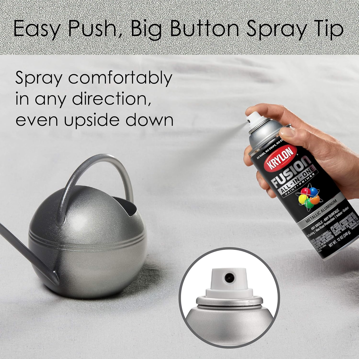 Krylon Fusion All-In-One Adhesive Spray Paint for Indoor/Outdoor Use, 12 oz, Metallic Aluminum (Pack of 1) - Image 6