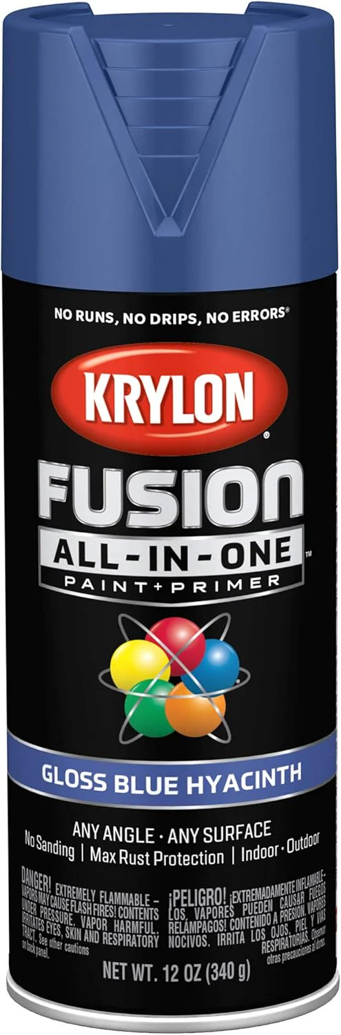 Krylon Fusion All-In-One Adhesive Spray Paint for Indoor/Outdoor Use, 12 oz, Blue Hyacinth Blue Hyacinth 12 Ounce (Pack of 1) Gloss - Image 2