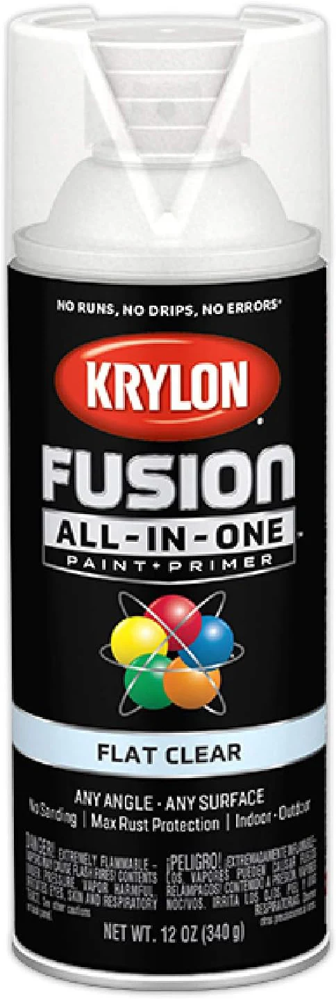 Krylon Fusion 2729 All-In-One Adhesive Spray Paint for Indoor/Outdoor Use, 12 oz, Flat Clear - Image 2