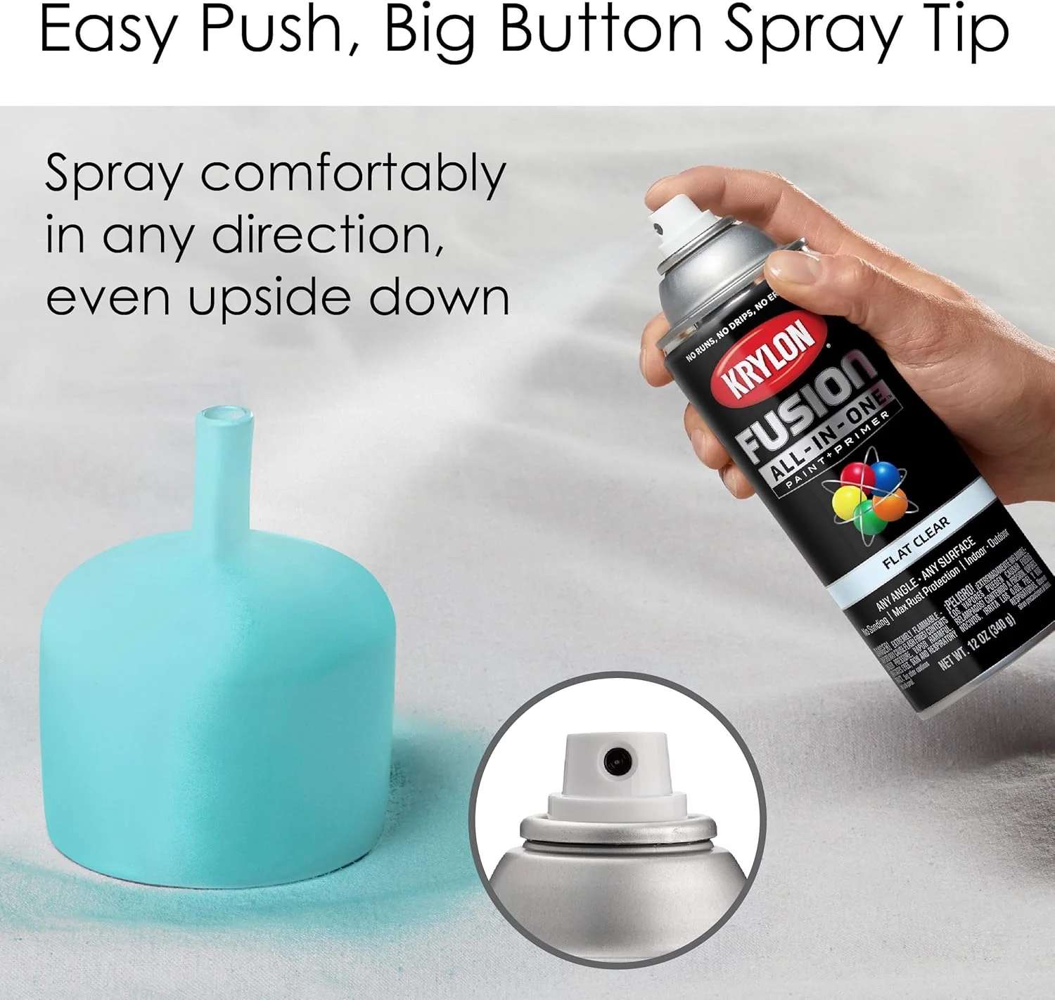 Krylon Fusion 2729 All-In-One Adhesive Spray Paint for Indoor/Outdoor Use, 12 oz, Flat Clear - Image 4