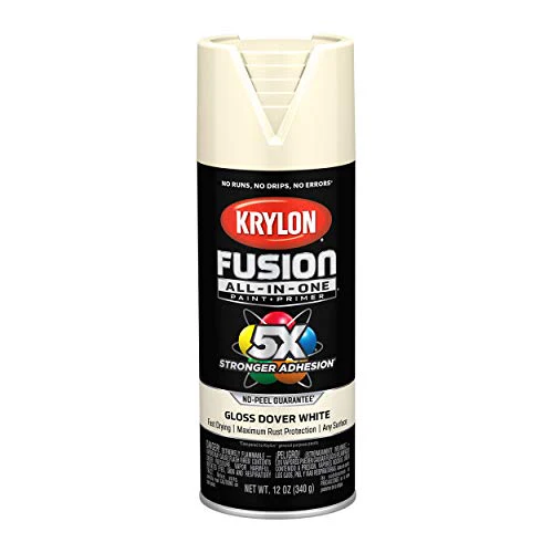 Krylon Fusion All-In-One Adhesive Spray Paint for Indoor/Outdoor Use, 12 oz, Dover White